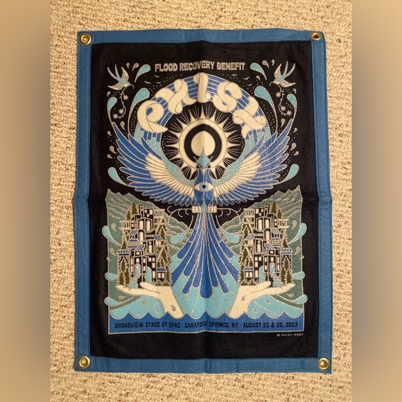 PHISH SPAC Flood Recovery Benefit x Oxford Pennant Flag Brian Steely SOLD OUT - Picture 1 of 9